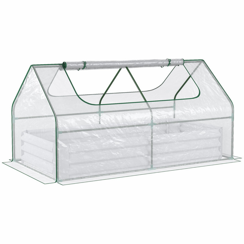 Lit de jardin surélevé avec housse de serre en PVC