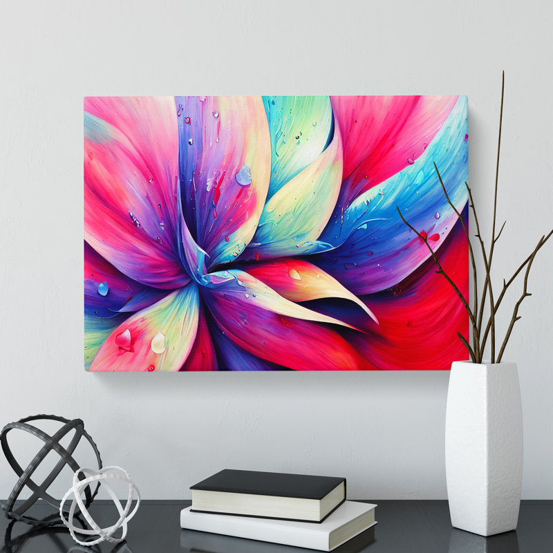 Colourful Flowers Vol.6 Abstract - Wrapped Canvas, 35cm H x 50cm W x 3cm D