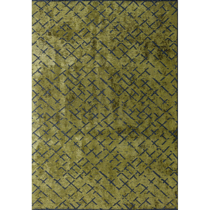 Amanullah Geometric Hand Loom Indoor / Outdoor Area Rug, Rectangle 7'10" x 9'10"