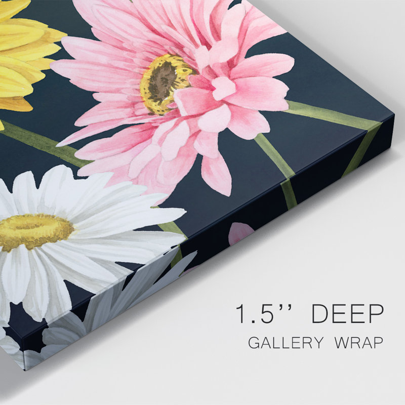 Gerbera Daisy I - peinture sur toile tendue, L 12 po x H 18 po