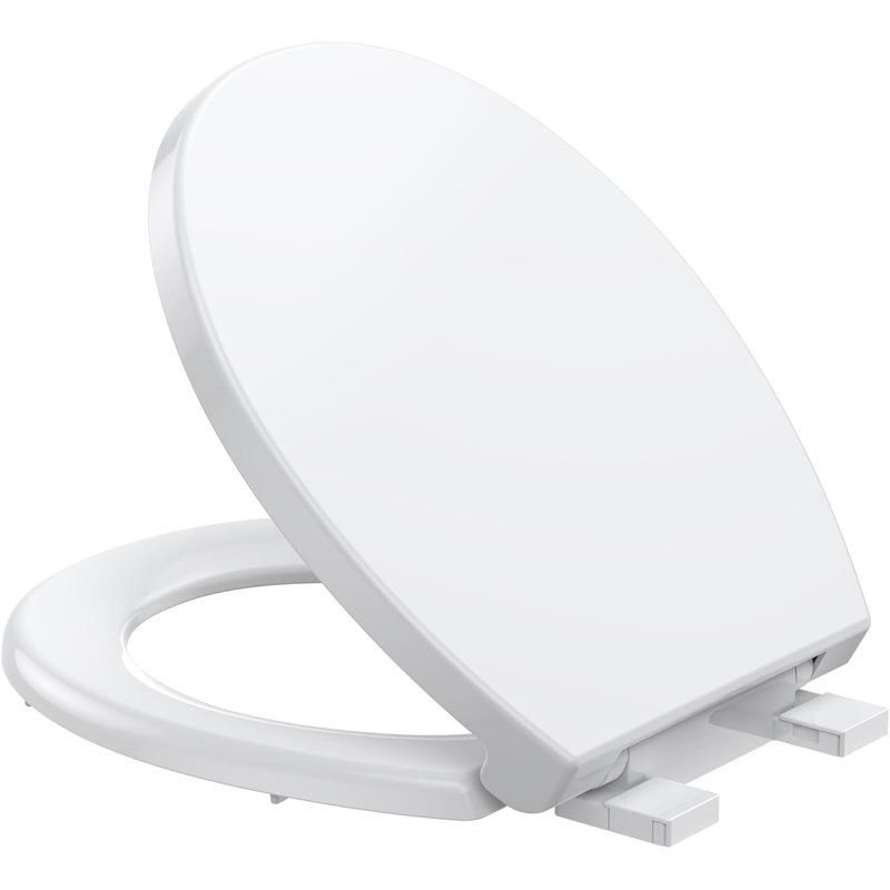 Toilet Seat,Round Toilet Seat With Quiet-Close, Quick-Attach Hardware With Grip-Tight Bumpers