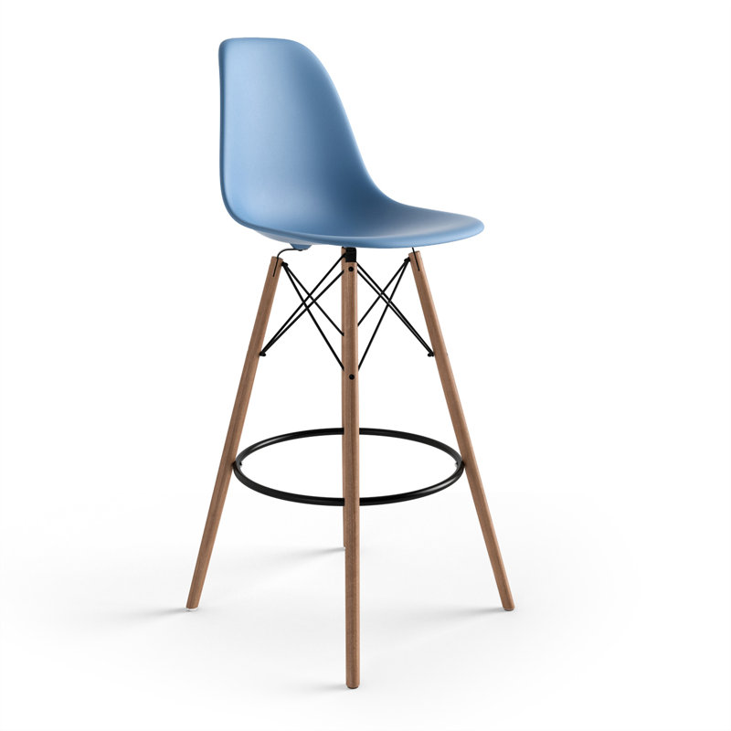 Jordan Bar & Counter Stool, Blue/Natural, Bar Stool (29.5" Seat Height)