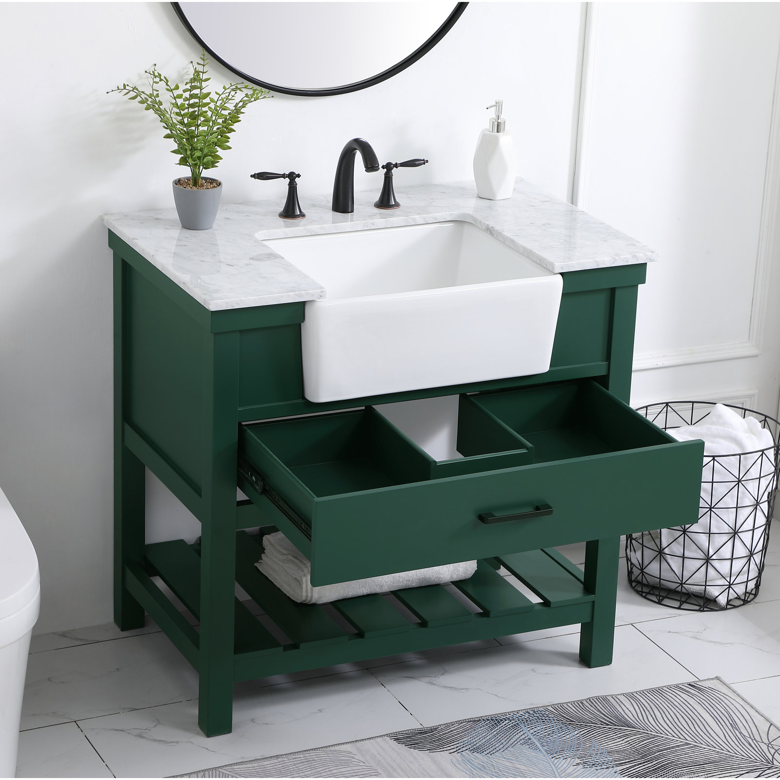 Pelaghia 36'' Single Bathroom Vanity, Green