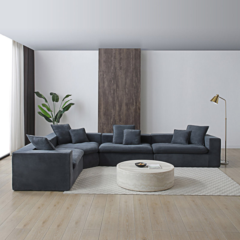 Modular Upholstered Boneless Sectional Sofa