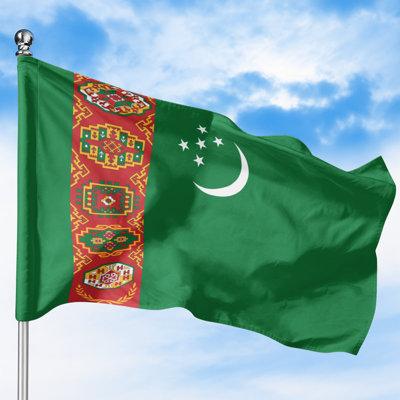 Drapeau de l'Ouzbékistan pour l'extérieur (1 x 1,5 pi) par - Polyester durable, résistant à la décoloration, à double couture, œillets en laiton - Drapeau d'Asie centrale imprimé en HD - Fabriqué aux États-Unis