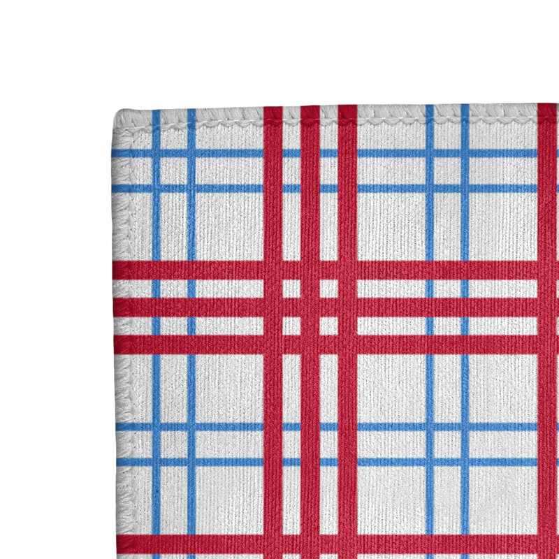 Tapis rouge / blanc à carreaux, Tapis de couloir 2 pi 6 po x 8 pi