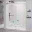 Porte de douche coulissante sans cadre à fermeture en douceur, porte de salle de bain en verre coulissante pour salle de bain-124898918