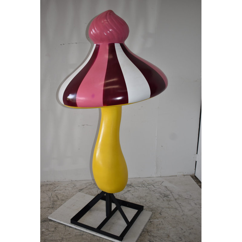 Taille: 34 po x 34 po x H 64 po Happy champignon Happy en résine pour l'intérieur et l'extérieur