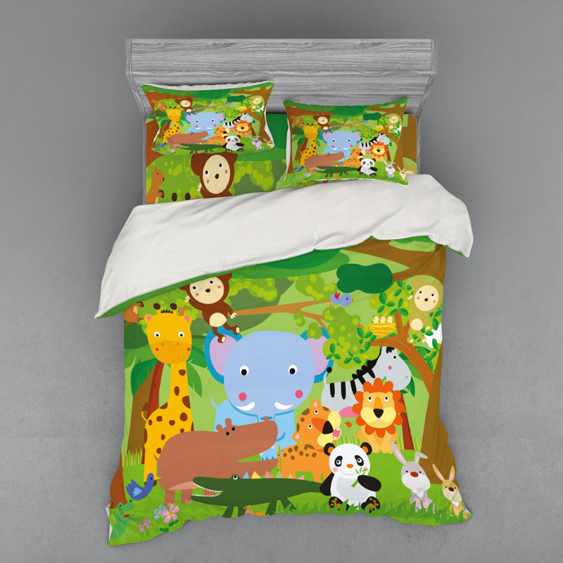 Ensemble de housse de couette en microfibre verte, Housse de couette grand + 3 pièces supplémentair