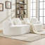 Causeuse courbée, petit canapé en chenille avec 3 coussins, canapé profond pour appartement, salon, aucun assemblage requis-237808160