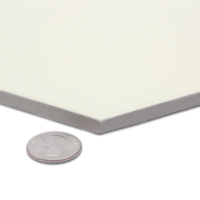 Textile Hex 9" x 10" Porcelain Wall & Floor Tile, Cream