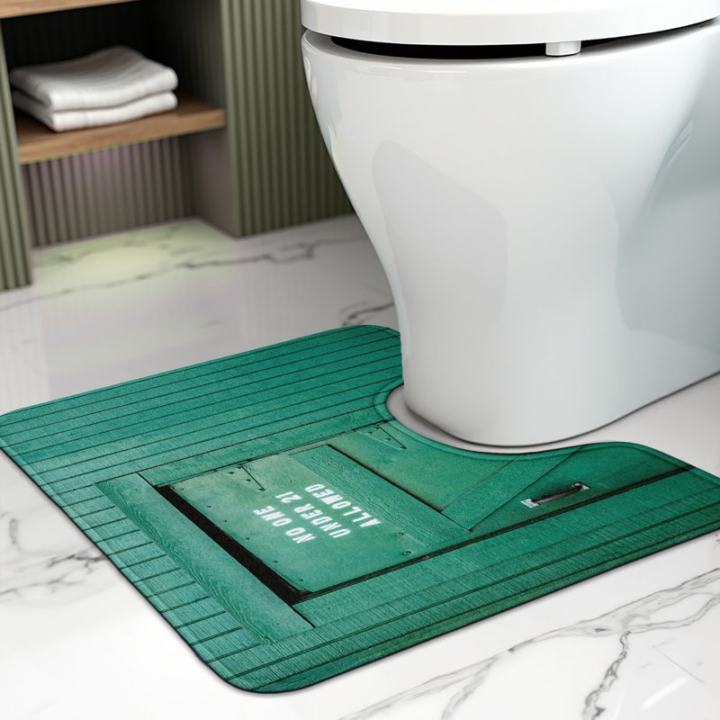  Teal Toilet Mat U-Shape Bathroom Rug 20" x 16" Teal