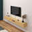 70" Light Oak Floating TV Stand for 75" TV with Drawer Storage & LED Lights-1199659040-1199659039
