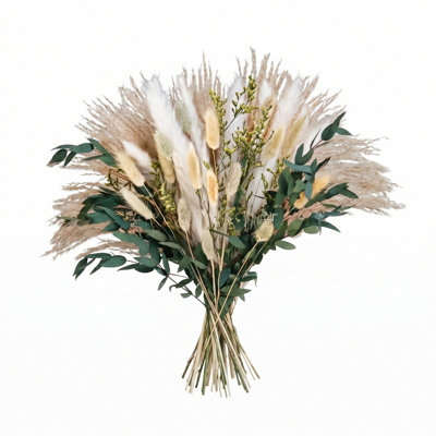 Arrangement de fleurs artificielles de fleurs de pampas séchées (vase non inclus)