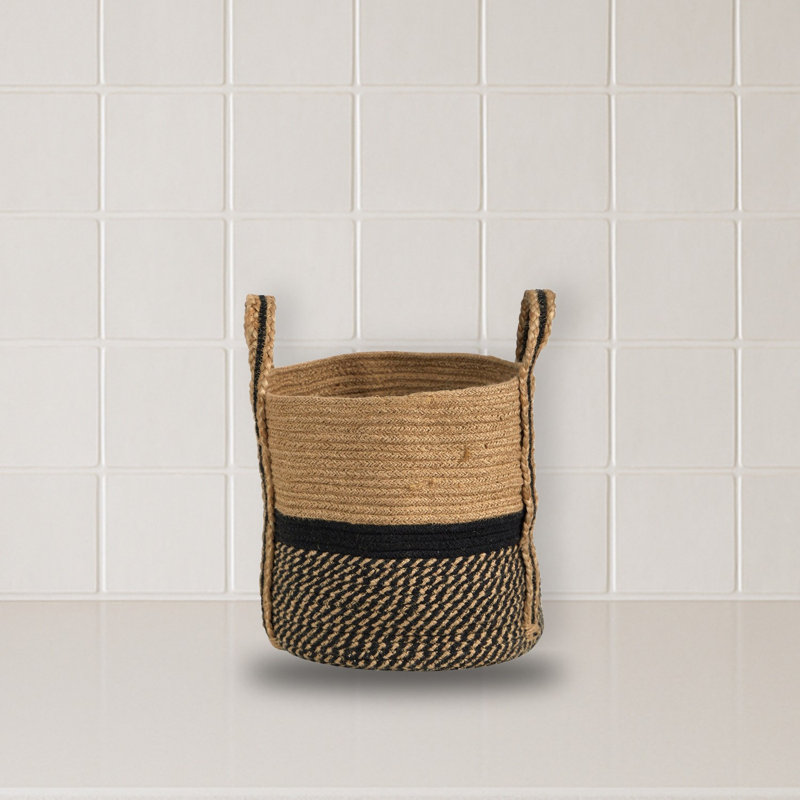 Handmade Natural Jute Basket with Handles