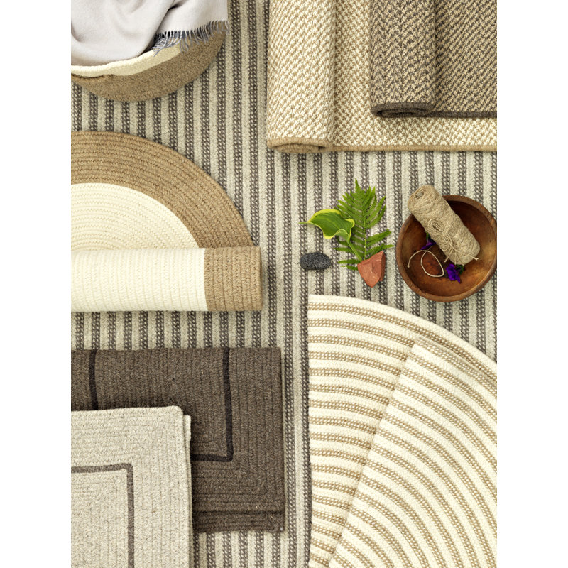 Fike 100% Wool Reversible Area Rug - Canvas, Square 6'