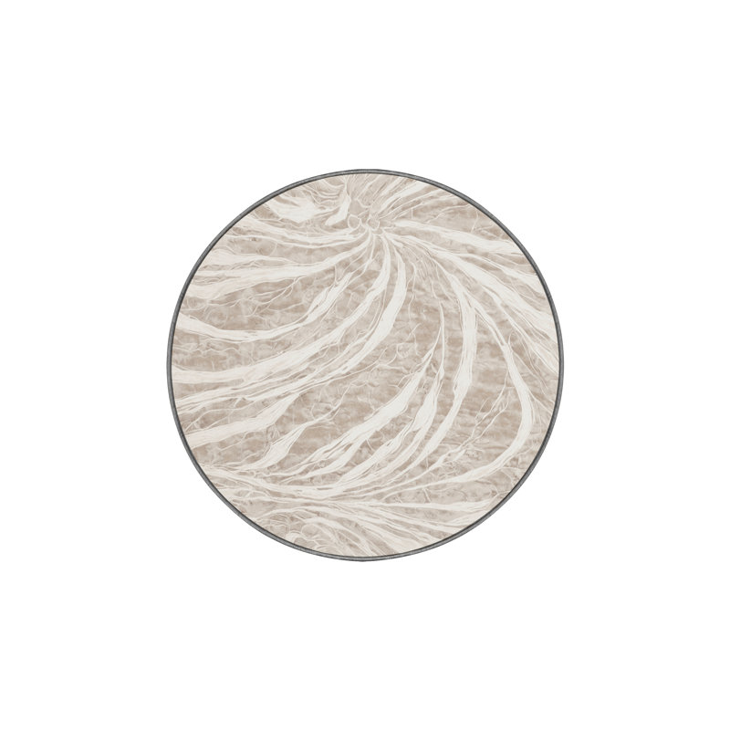 Tapis gris lavable à la machine, Rond 4 pi