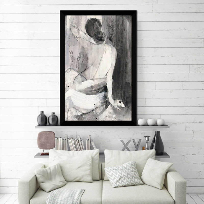 «Evening II» par Albena Hristova - Peinture, Cadre noir, H 39,5 po x l 27,5 po x P 0,75 po