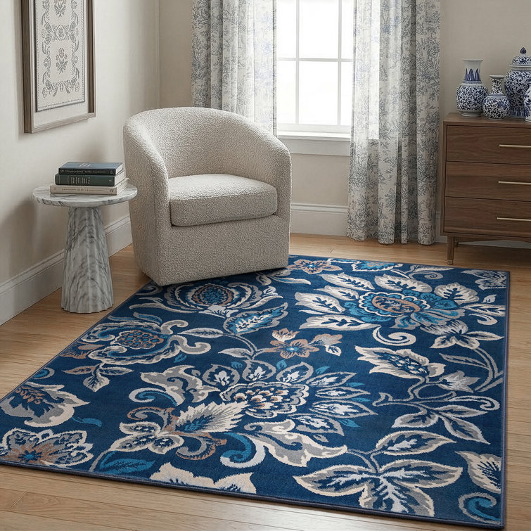 Tapis bleu foncé Adelbert