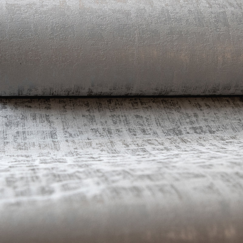Zeus Geometric 3D Embossed Metallic 10M X 53Cm Wallpaper Roll, Silver