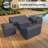 Lovall Premium All-Weather Wicker Outdoor Conversation Sets Group Seating Patio Furniture Covers