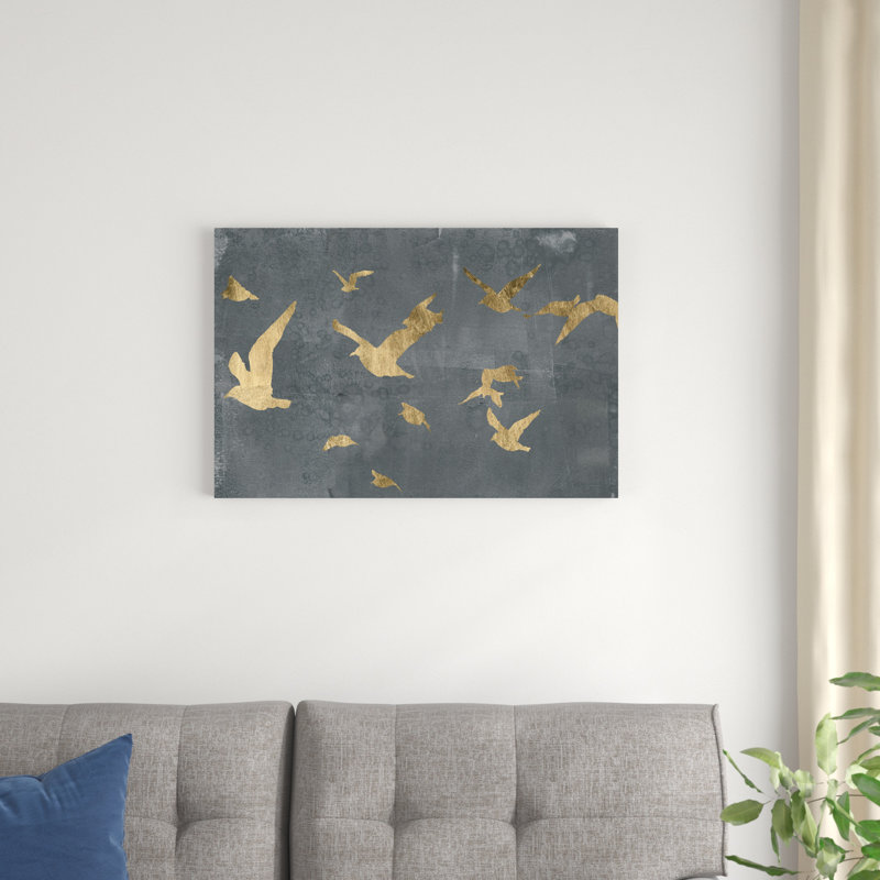 Silhouettes en vol III, H 20 po x l 30 po x P 1,25 po