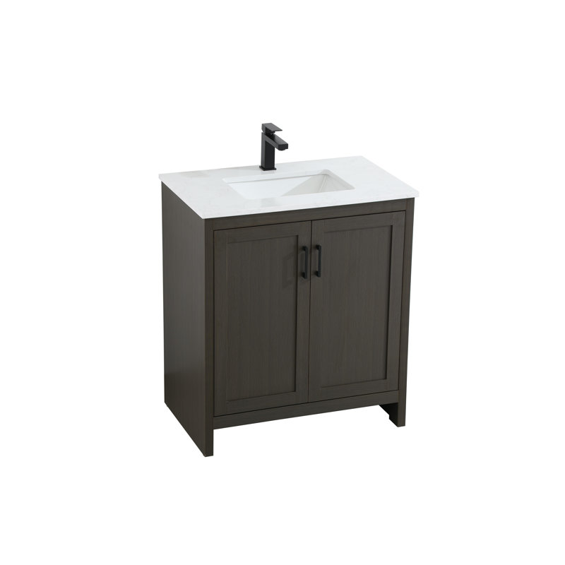 Meuble-lavabo simple 30 po Ahner, Brun moka