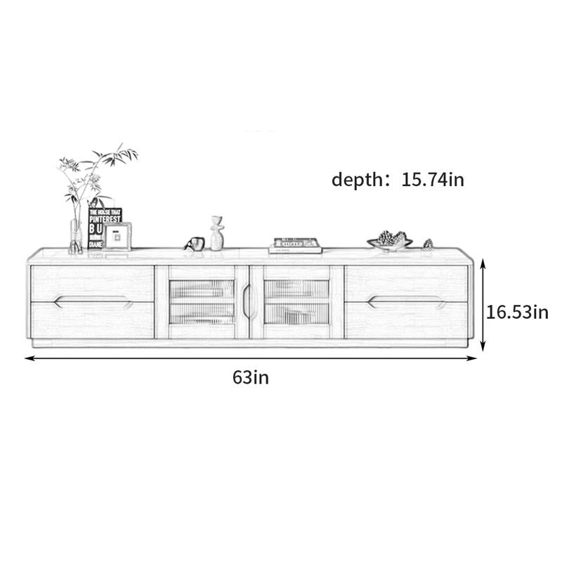 Damore, Tanné, H 16,53 po x l 63 po x P 15,74 po