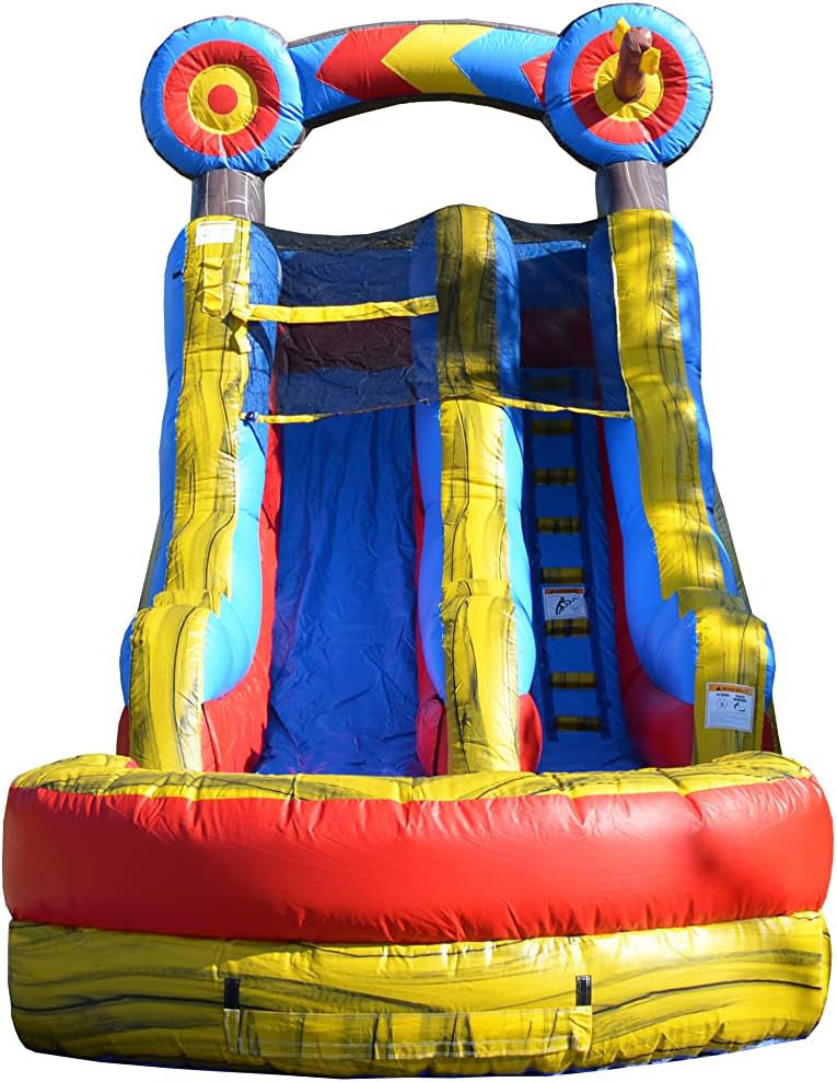 Inflatable pool slide store target