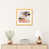 Toile avec cadre en bois beige