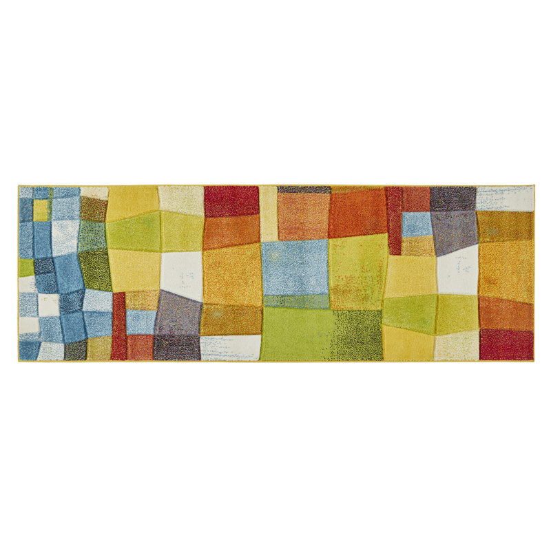 Machine Woven Multicolour Indoor Rug, Runner 80 x 240cm