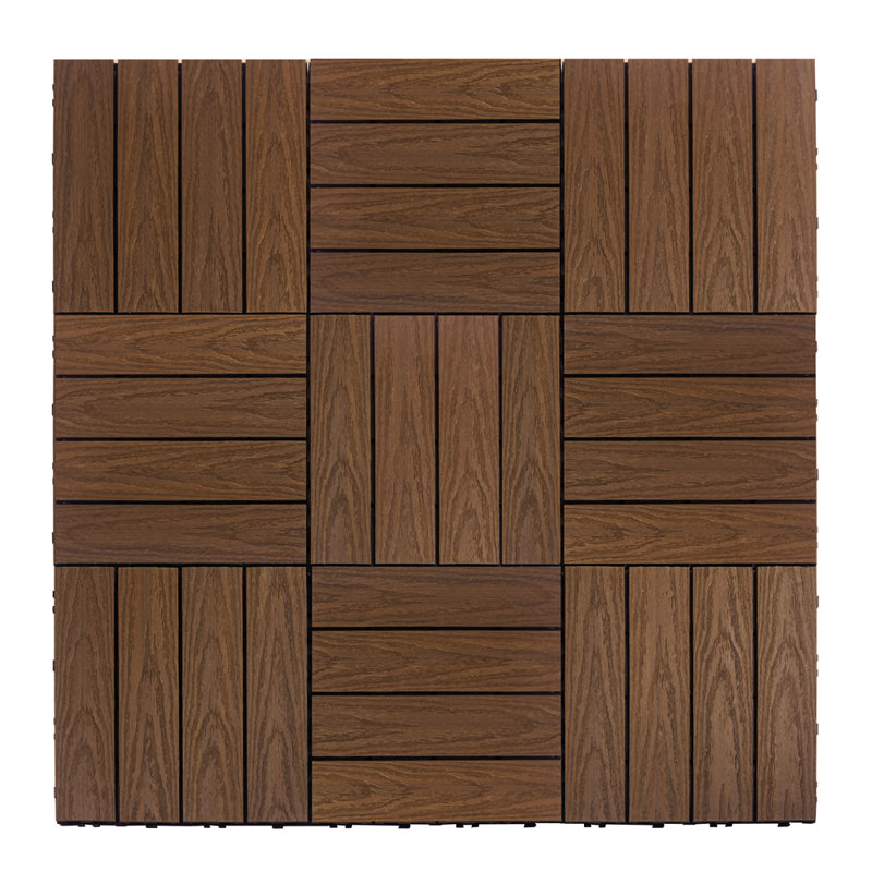 Carreau de terrasse à emboîtement en composite 12 "x 12" UltraShield Naturale, Ipe brésilienne