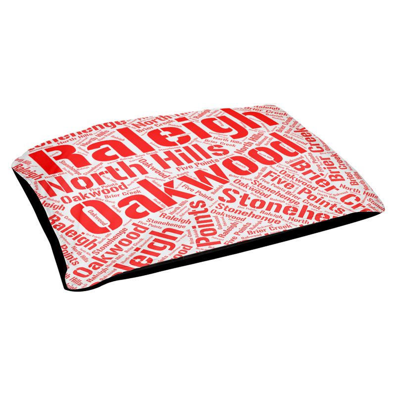 Coussin de chien « districts », Grand (l 40 po x P 30 po x H 14 po), Rouge, Raleigh