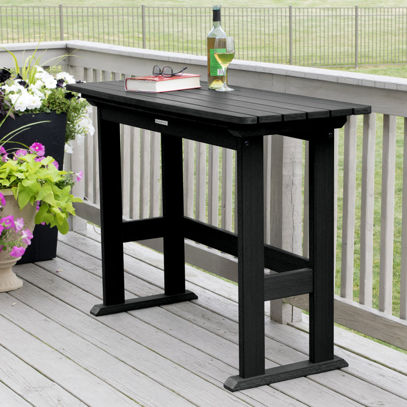 Arbnora Rectangular Outdoor Bar Table , 54 " W 21.05 " D, Black
