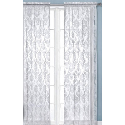 Panneaux de rideaux transparents à motif floral