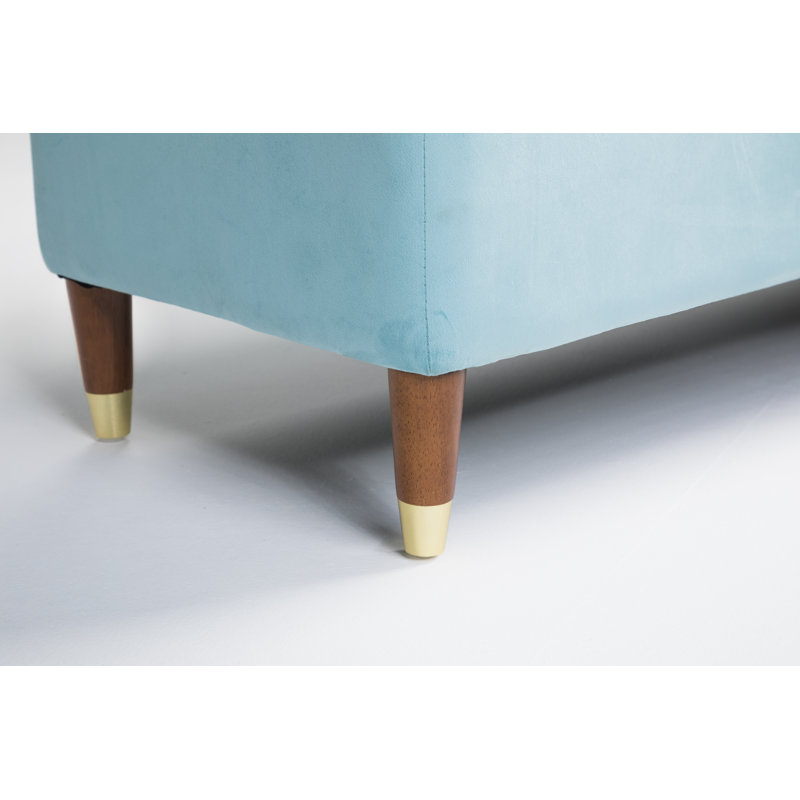 Agnon Upholstered Storage Bench, Blue
