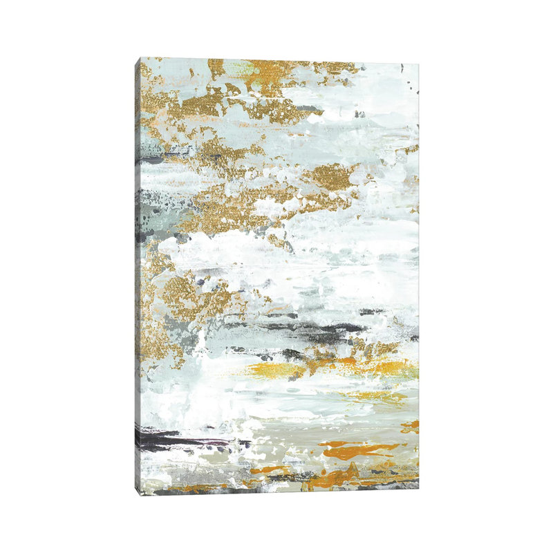 « Gold Magic vertical abstract II » par Patricia Pinto, reproduction d’art, Toile tendue, Pas de tapis