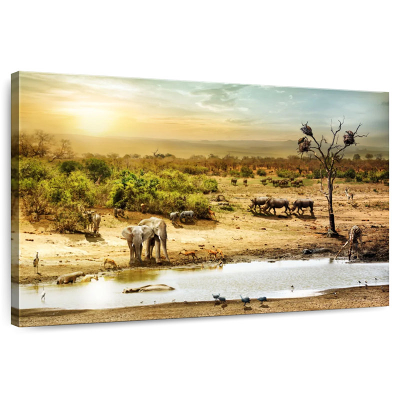 Ravi, éléphants d'Afrique du Sud, H 8 po x l 12 po