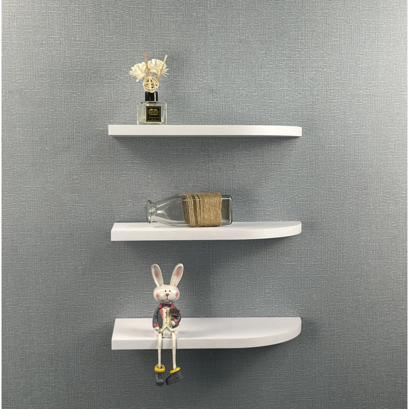 Myrtia 3 Piece Floating Shelf, White