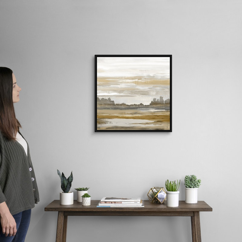 Reproduction d’art sur toile, "Landscape abstract" par David Moore, Cadre noir, H 22 po x l 22 po x P 1,75 po
