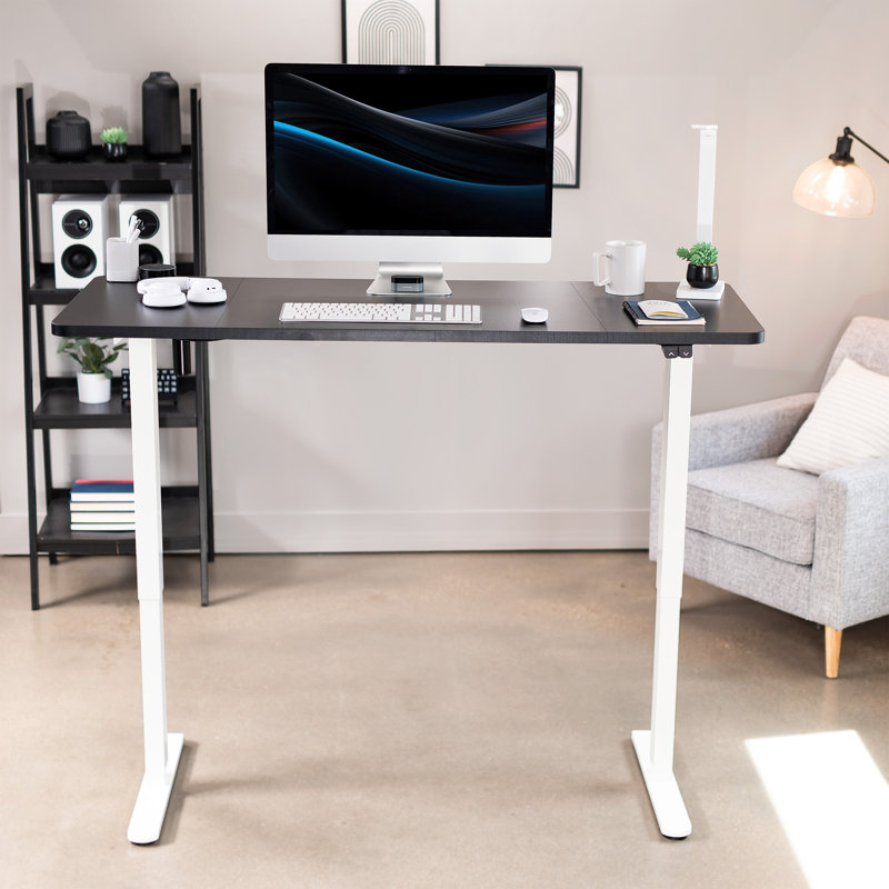 Bureau électrique à hauteur ajustable, série DESK-KIT-B06B, Noir / Blanc