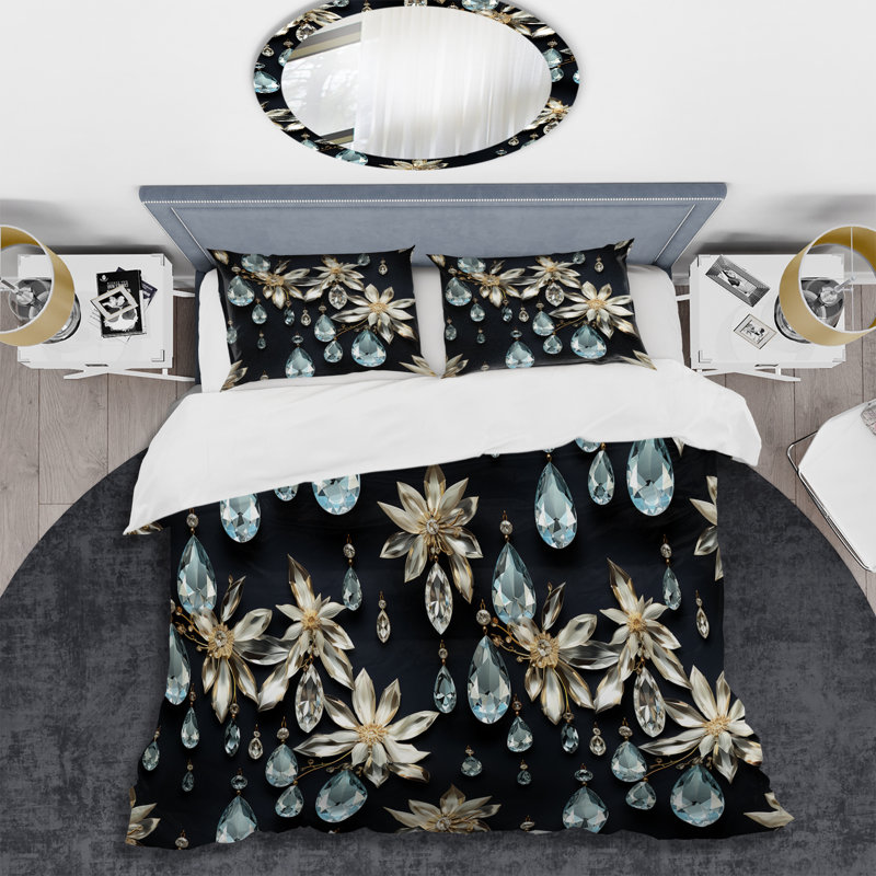 Ensemble de housse de couette Crystal Chandelier Elegance, Housse de couette pour très grand lit et 2 très