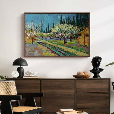 Orchard in Blossom, Borded by Cypresses, 1888 - Vincent van Gogh, toile tendue avec châssis