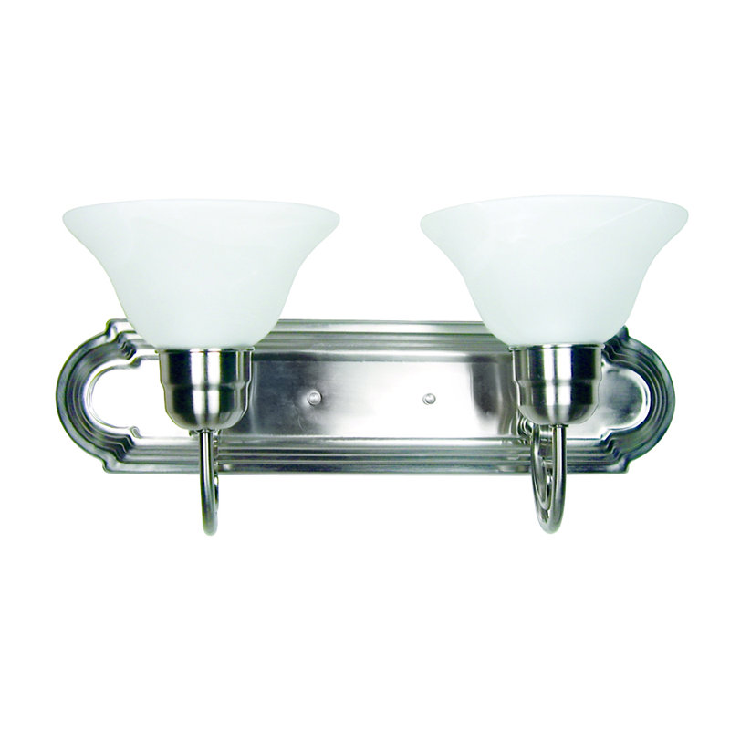 Éclairage pour meuble-lavabo 2 lumières Quast, Nickel satiné