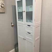 Almetter Freestanding Bathroom Cabinet with Drawers Lark Manor