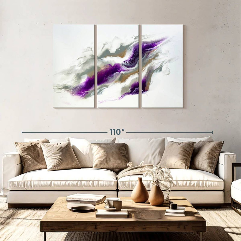 Gris Avery et ciel violet, H 48 po x l 74 po