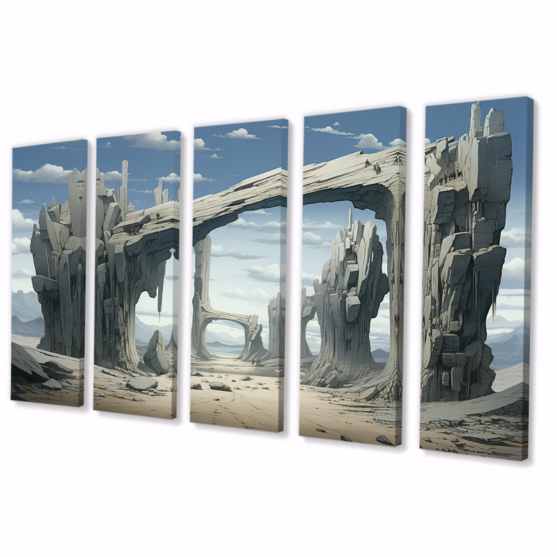 «Mind-Blowing», ensemble d'art mural surréel 5 pièces, H 32 po x l 80 po