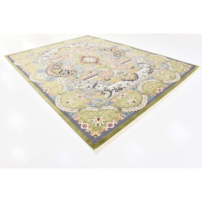 Tapis bleu marine / ivoire Eleanor, Rectangle 10 pi x 13 pi, Cream