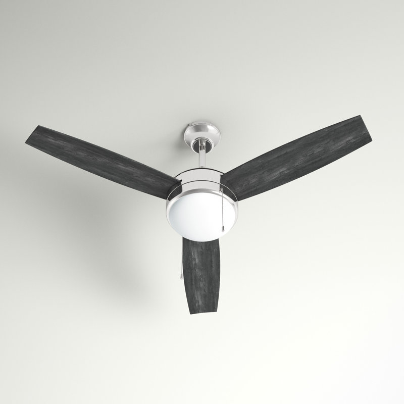 Polished Nickel 52'' Ceiling Fan with LED Light Kit