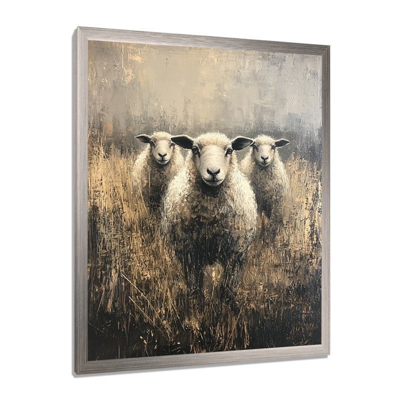 Dontay - animaux, art mural sur toile, H 32 po x l 16 po, Picture Framed, Argent argent